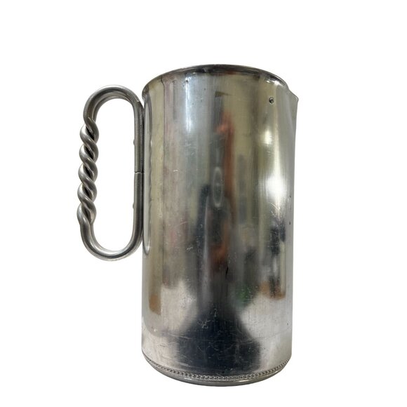 Vintage Silver-Plated Pitcher With Twisted Handle & Pour Spout - Picture 3 of 7